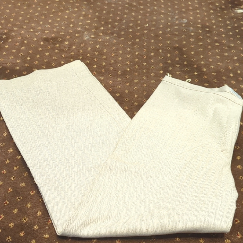Elegant Cream Wide Leg Women's Pants